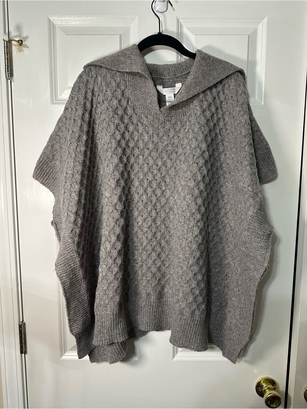 LC Lauren Conrad Gray Knit Poncho Sweater